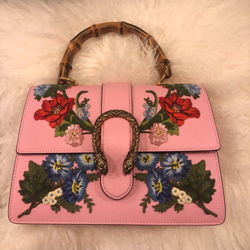 🥳🎉HOST PICK🎉🥳 Gucci Dionysus Small Embroidered Floral Bag Pink NEW W DUSTBAG - Picture 4 of 16